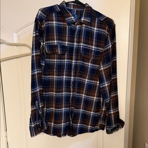 George Navy and Brown Plaid Shirt